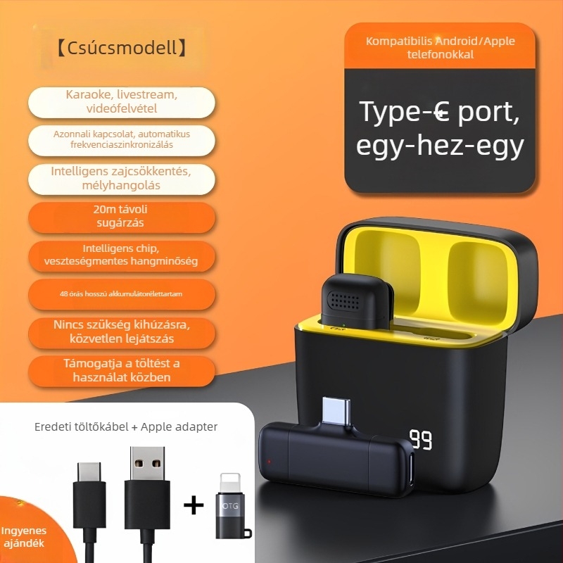 E30 Lavalier mikrofon mobiltelefonhoz – gyerek típusú mikrofon, mozgó tekercs, SNR ≥70 dB