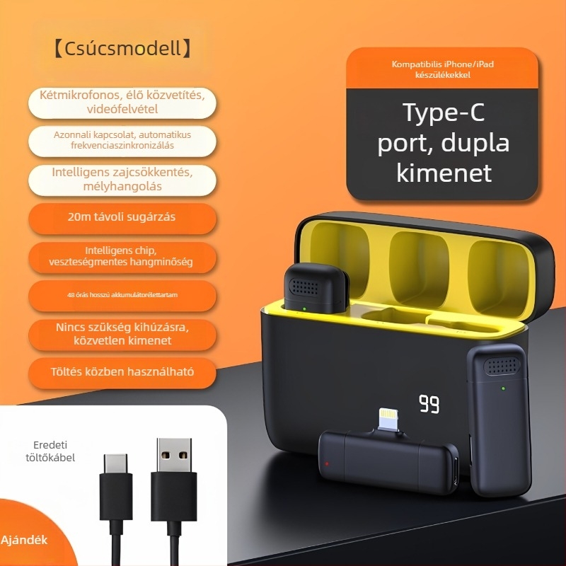 E30 Lavalier mikrofon mobiltelefonhoz – gyerek típusú mikrofon, mozgó tekercs, SNR ≥70 dB