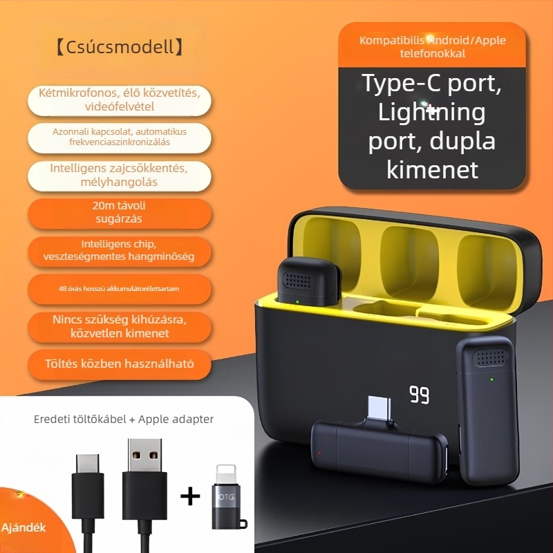 E30 Lavalier mikrofon mobiltelefonhoz – gyerek típusú mikrofon, mozgó tekercs, SNR ≥70 dB