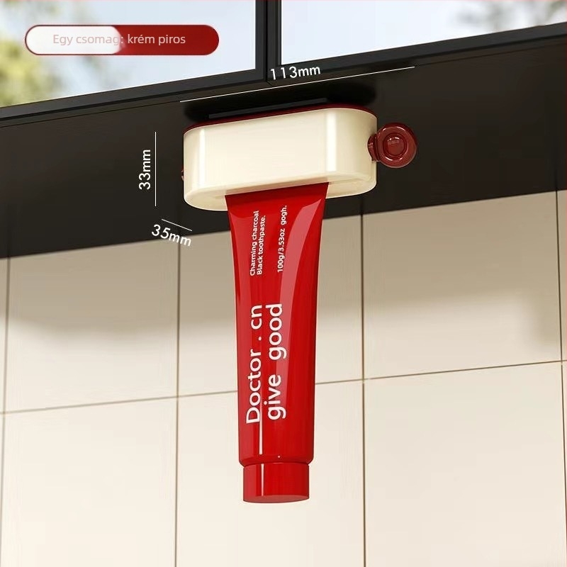 Mágneses fogkrém-adagoló falra szerelhető, tükör alatti szekrényhez, adagolja a fogkrémet, arctisztító és kézkrém