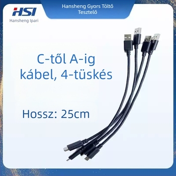 C–C nyolcszálú kábel, USB-A– USB-C tesztkábel, kompatibil Hansheng GTI60XX gyorstöltő teszterhez