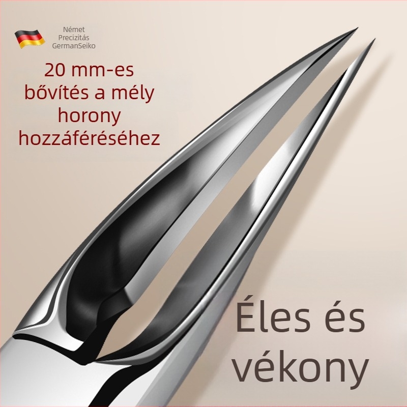 Benőtt körmökre tervezett körömápoló készlet — körömárokhoz illeszkedő csipesz, rozsdamentes acél, hordozható pedikűr eszköz