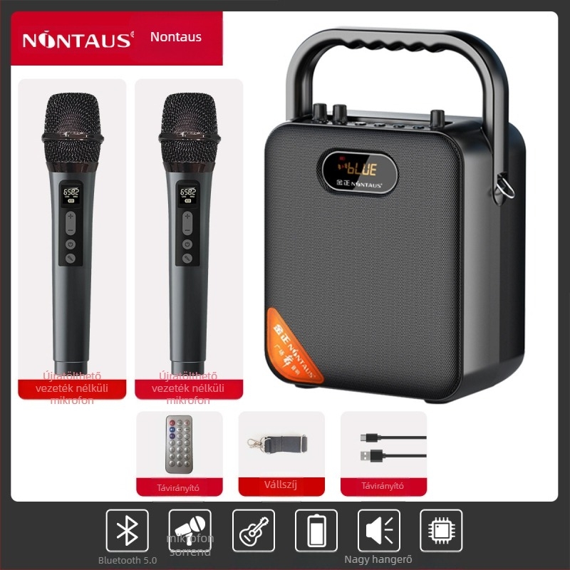 S18 hordozható hangszóró, fém és műanyag felépítés, modell S18