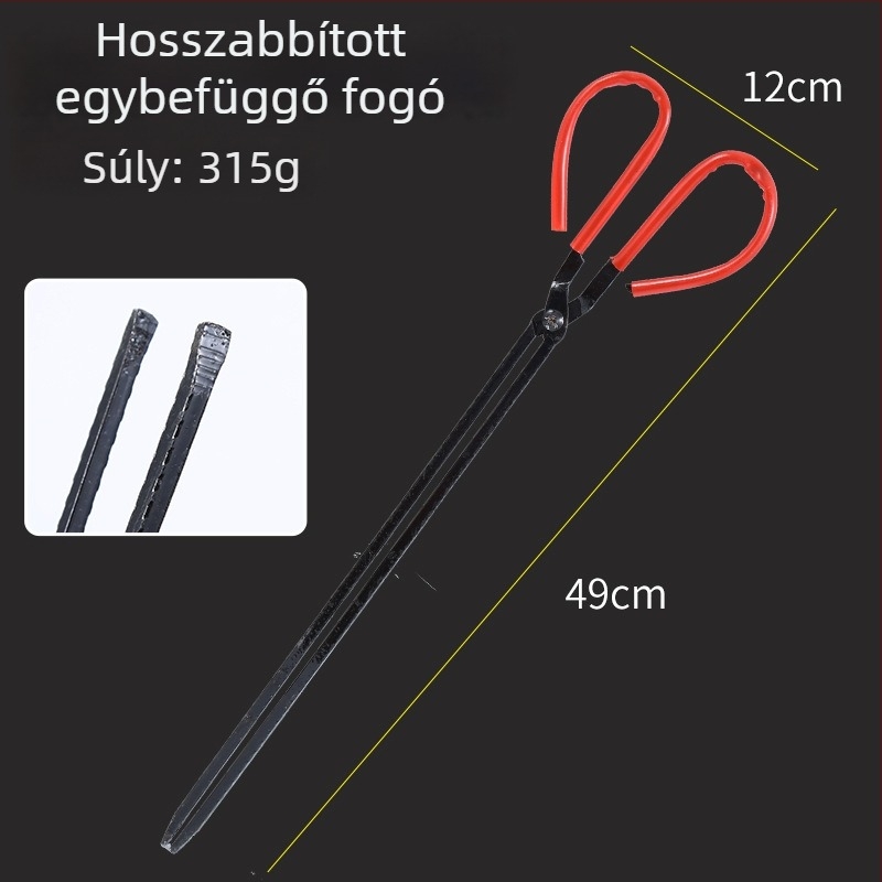 Xiangsu szénkályha szerszámkészlet — tűkampó, tűfogó, szénlapát, grillszén klipek; négyzetes alakú, univerzális stílus