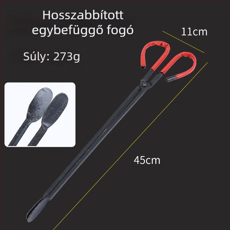 Xiangsu szénkályha szerszámkészlet — tűkampó, tűfogó, szénlapát, grillszén klipek; négyzetes alakú, univerzális stílus