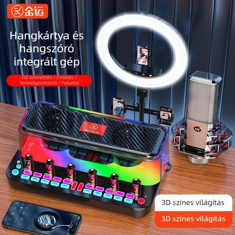 Beépített hangkártya és hangszóró mobilokra és számítógépekre, Bluetooth 5.3, 2 csatorna, 100 Hz–20 kHz, SNR ≥95 dB, 10 W.