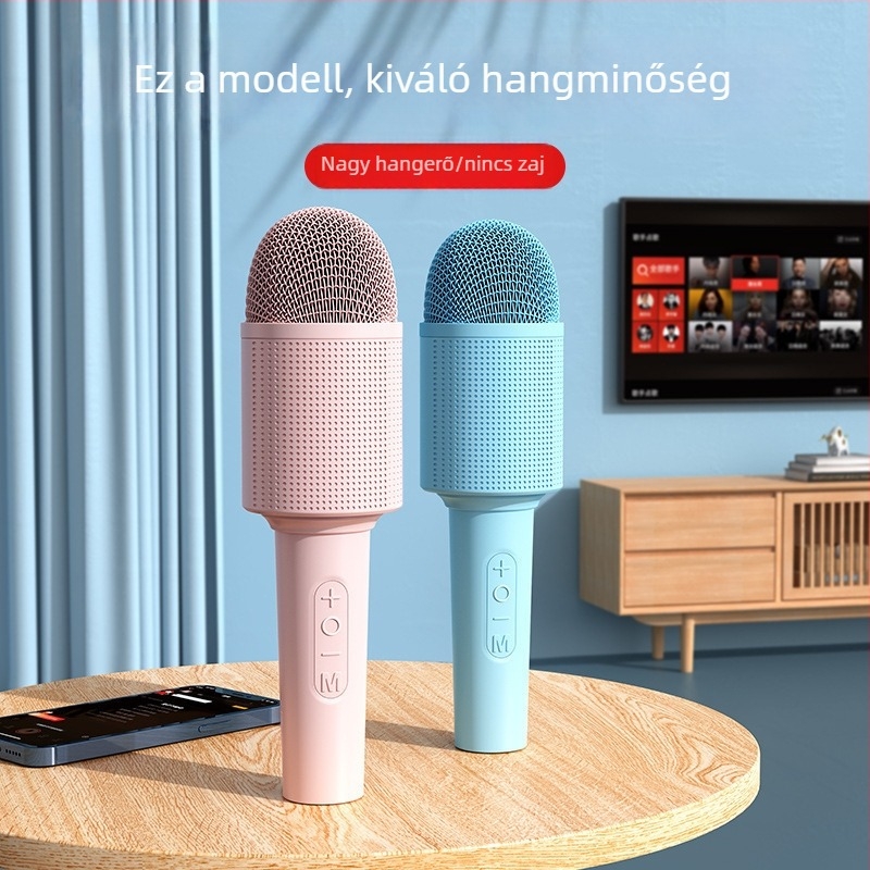 Beépített mikrofonnal rendelkező vezeték nélküli Bluetooth mikrofon; Bluetooth 5.0, beépített 800–1000 mAh akkumulátor, üzemidő 3–6 óra, frekvenciatartomány 100 Hz–20 kHz, otthonra, számítógépre és színpadra