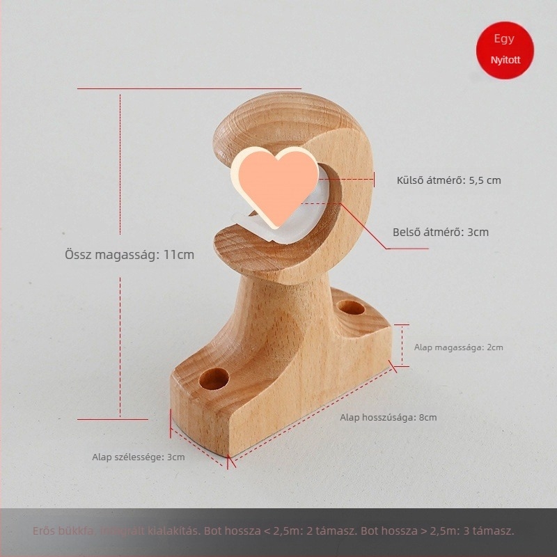 Függönyrúdtartó, masszív bükkfa, japán római stílus, márka Teren, testreszabás nélküli