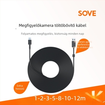 Megfigyelő kamera bővítőkábel Type-C interfésszel, márka Sove su wei, kompatibilis megfigyelő kamerákkal, kültéri használat