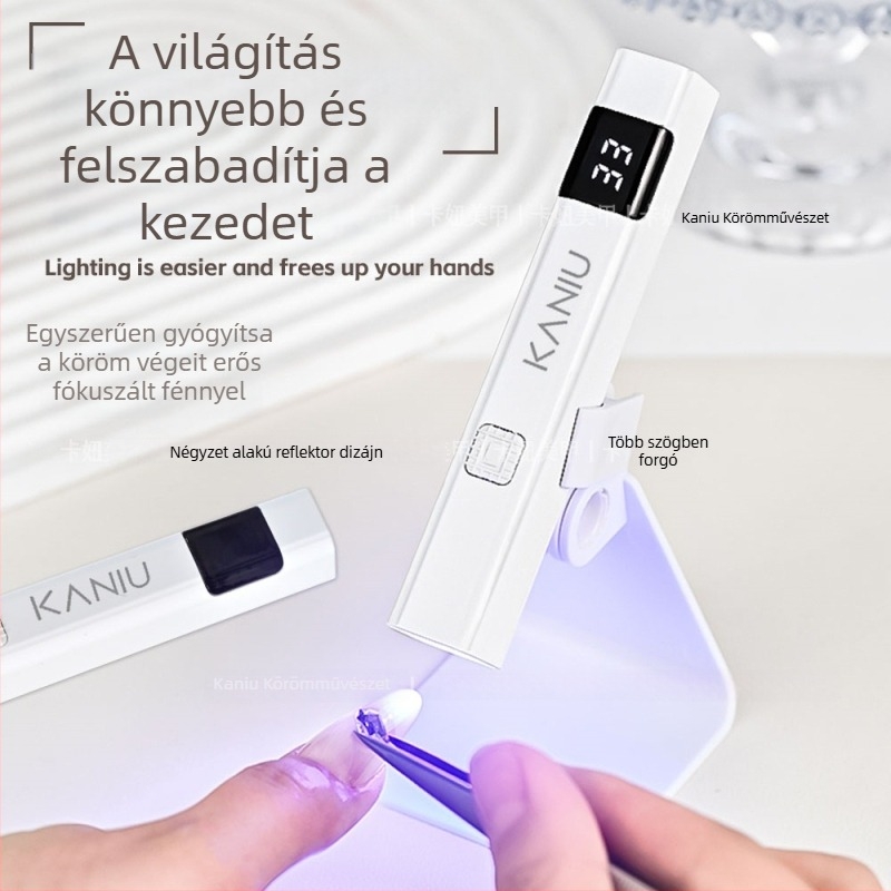 Köröm-művészeti szárító lámpa — gyors száradás, kézi használat, hordozható, újratölthető, állvánnyal