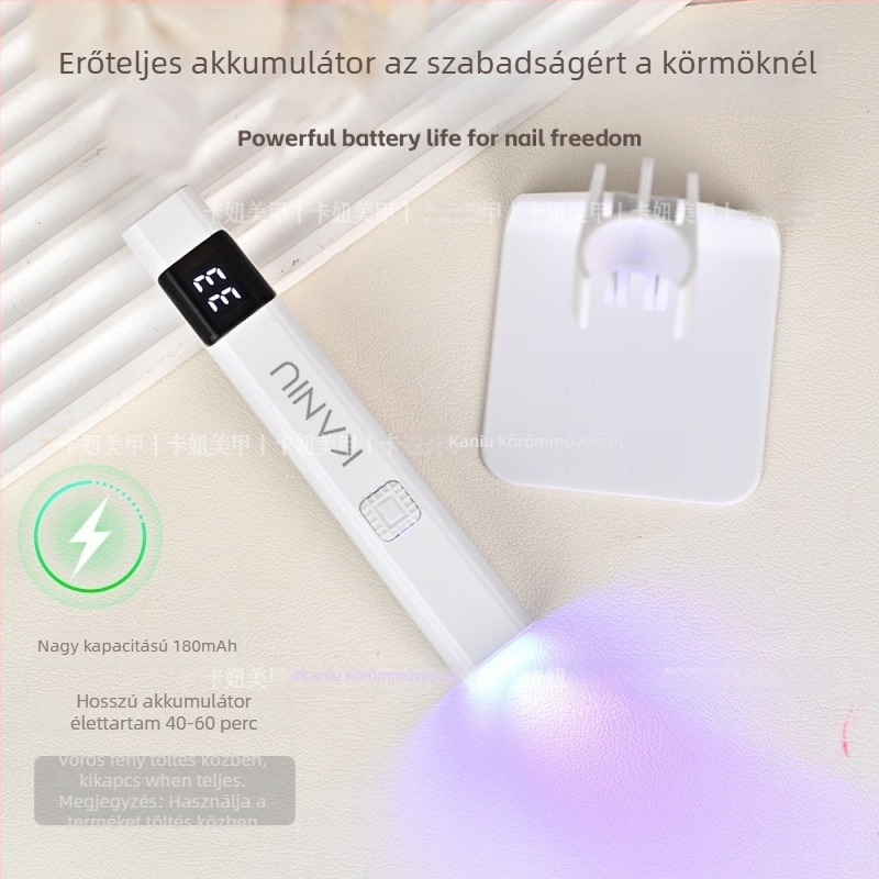 Köröm-művészeti szárító lámpa — gyors száradás, kézi használat, hordozható, újratölthető, állvánnyal