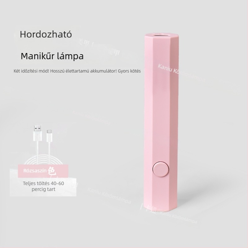 Köröm-művészeti szárító lámpa — gyors száradás, kézi használat, hordozható, újratölthető, állvánnyal