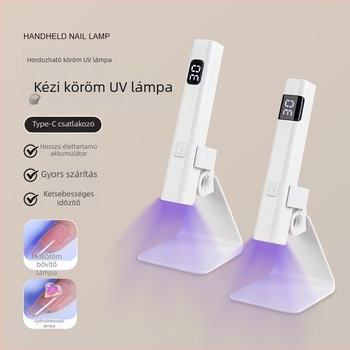 Manikűr LED lámpa – egyvonalas dizájn, állvánnyal, hordozható, újratölthető, kijelzővel (Modell Mini-lz01; Termékkód Mini-lz01 nail art one-line lamp; Márka típusa: OEM; Import: Nem)