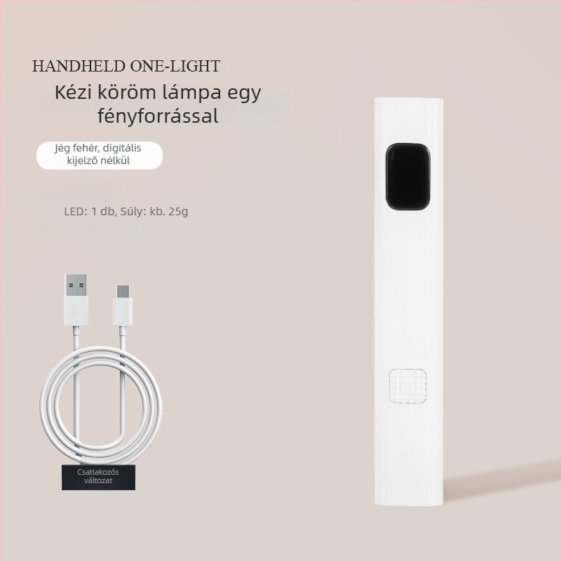 Manikűr LED lámpa – egyvonalas dizájn, állvánnyal, hordozható, újratölthető, kijelzővel (Modell Mini-lz01; Termékkód Mini-lz01 nail art one-line lamp; Márka típusa: OEM; Import: Nem)