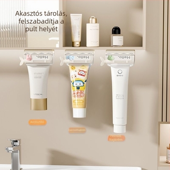 Tükrös szekrény fogkrémnyomóval, levehető arc- és törölközőtartó, elektromos fogkefetároló, alsó fogkefetartó, mágneses fürdőszobai doboz