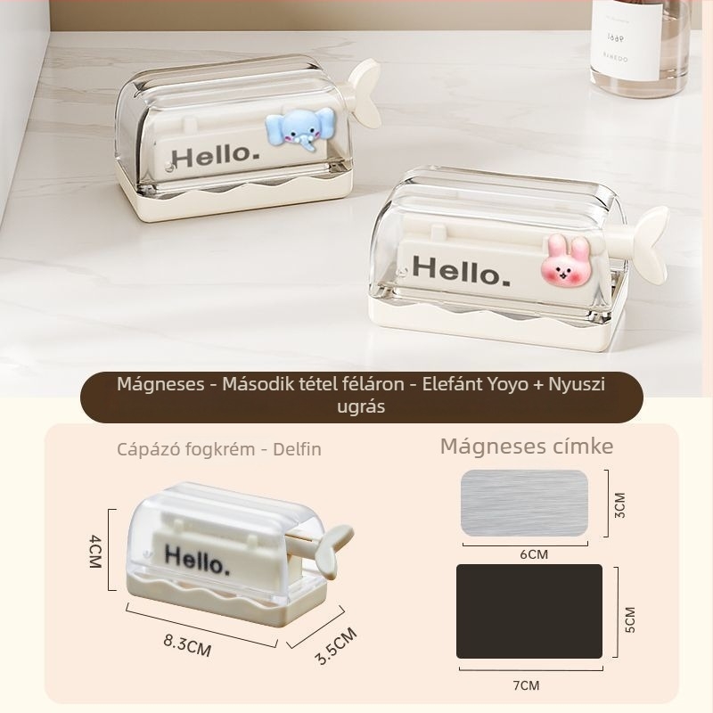 Tükrös szekrény fogkrémnyomóval, levehető arc- és törölközőtartó, elektromos fogkefetároló, alsó fogkefetartó, mágneses fürdőszobai doboz