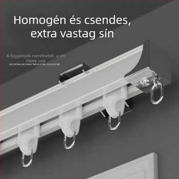 Shuyu alumínium ötvözetű függöny sín, csendes működés - oldalsó felszerelés, egyenes sín, dupla sín, személyre szabható