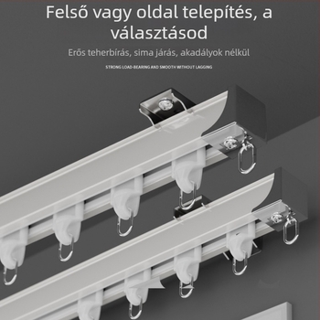 Shuyu alumínium ötvözetű függöny sín, csendes működés - oldalsó felszerelés, egyenes sín, dupla sín, személyre szabható