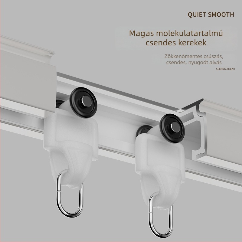 Shuyu alumínium ötvözetű függöny sín, csendes működés - oldalsó felszerelés, egyenes sín, dupla sín, személyre szabható