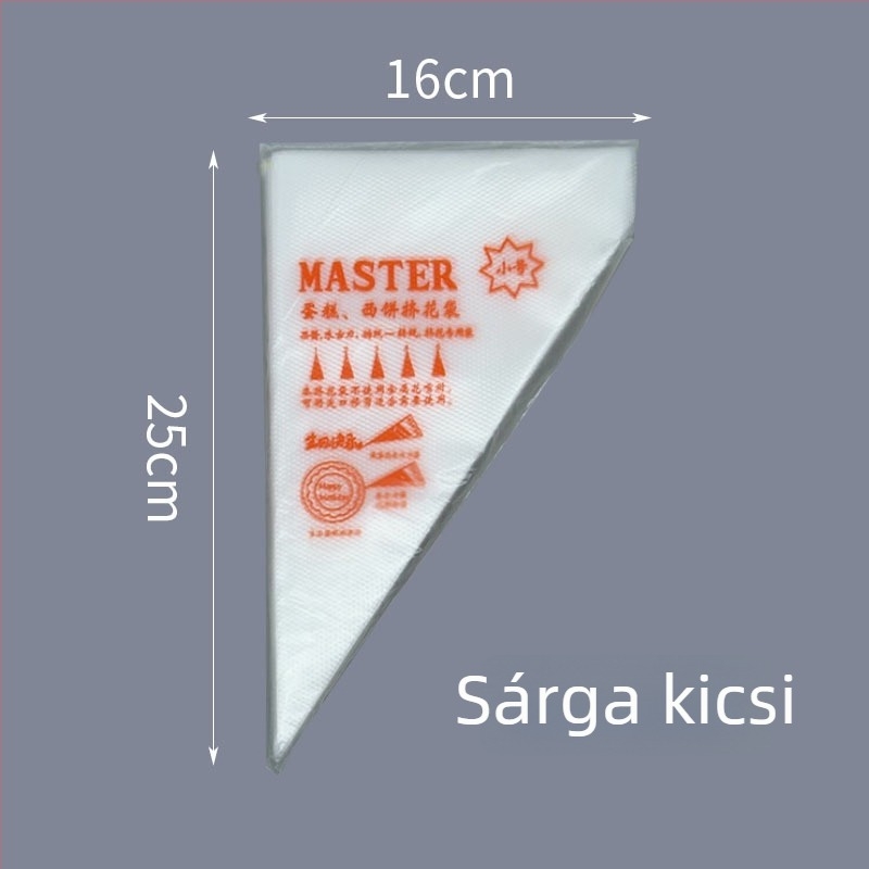 Díszítő krémzsák – vastagított egyszer használatos krémszák süteményekhez és sütikhez, PE anyag, 100 db/csomag, sütőeszközök, Zhili Packaging