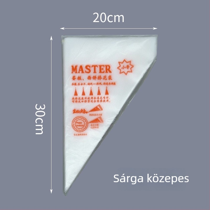 Díszítő krémzsák – vastagított egyszer használatos krémszák süteményekhez és sütikhez, PE anyag, 100 db/csomag, sütőeszközök, Zhili Packaging