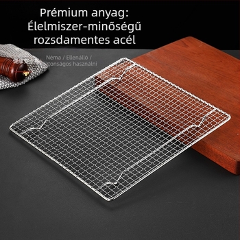 BBQ grillrács – 304 rozsdamentes acélból, négyszögletes alakú, masszív, bevonat nélküli háló