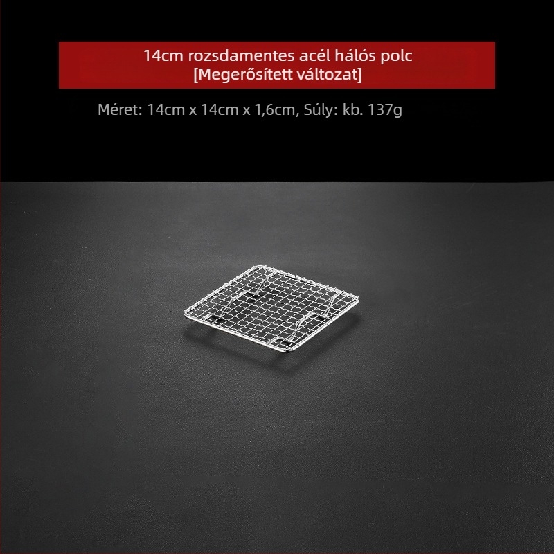 BBQ grillrács – 304 rozsdamentes acélból, négyszögletes alakú, masszív, bevonat nélküli háló