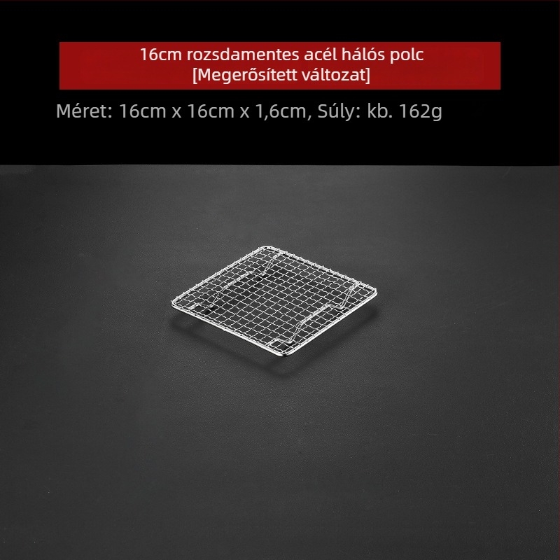 BBQ grillrács – 304 rozsdamentes acélból, négyszögletes alakú, masszív, bevonat nélküli háló