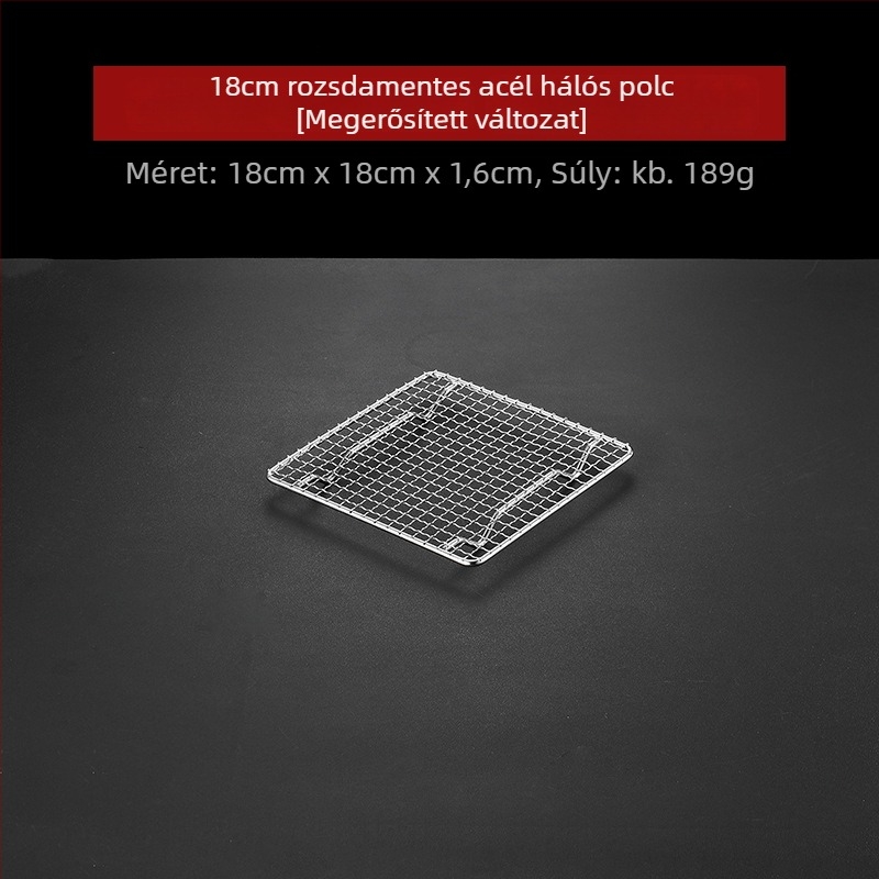 BBQ grillrács – 304 rozsdamentes acélból, négyszögletes alakú, masszív, bevonat nélküli háló