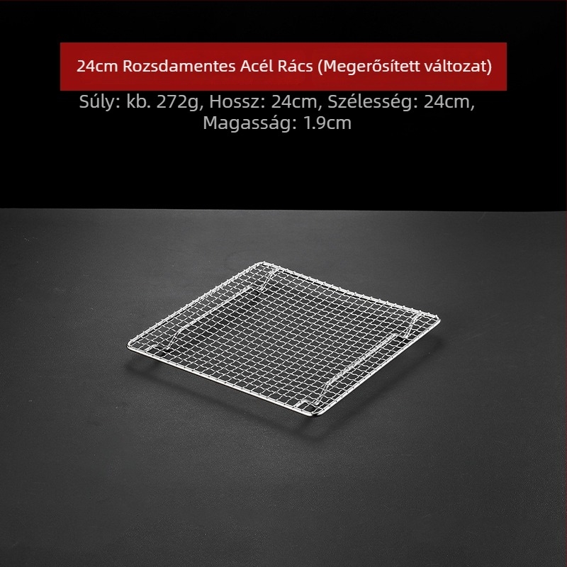 BBQ grillrács – 304 rozsdamentes acélból, négyszögletes alakú, masszív, bevonat nélküli háló