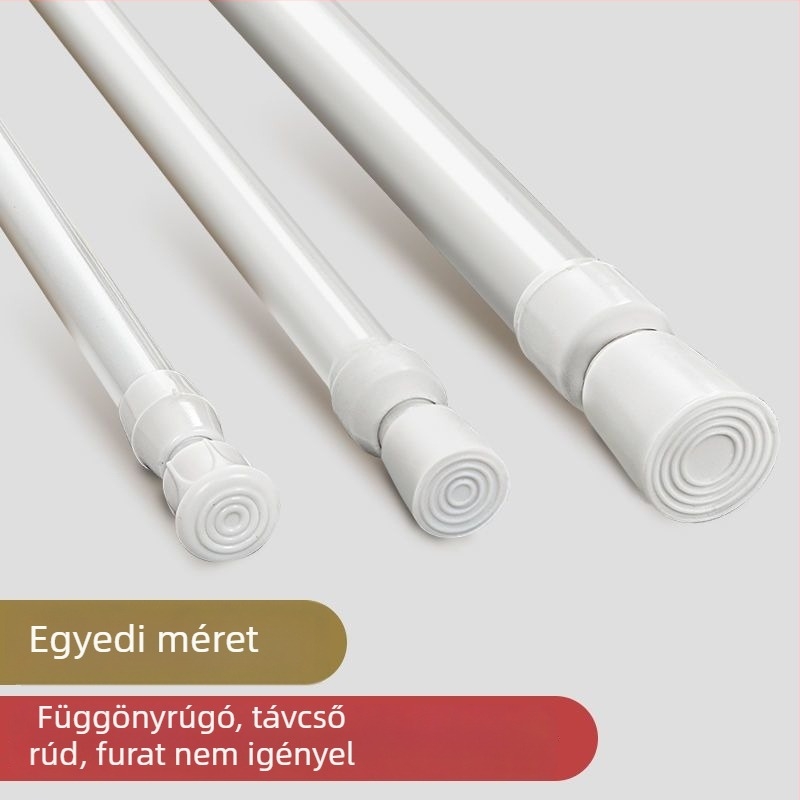 Vasból készült teleszkópos függönyrúd – fúrás nélkül, állítható, többfunkciós ablakhoz, ruhásszekrényhez, ajtóhoz, erkélyhez, fürdőszobához