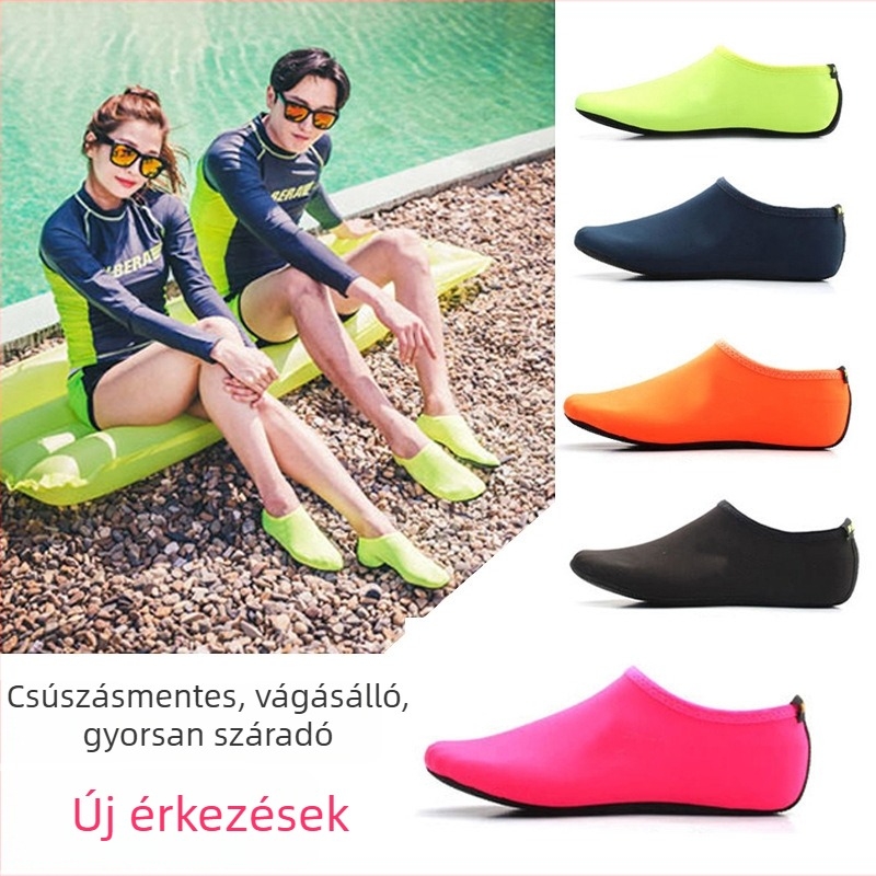 Követőcipők csúszásmentes talppal, felső rész merülőruha anyagból, PHYLON középtalp