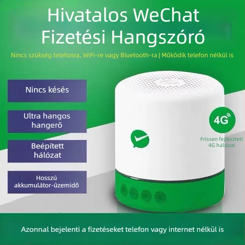 QR-kódos fizetési hangközvetítő eszköz, 3W hangszóróval, ABS házzal, IPX7 vízálló