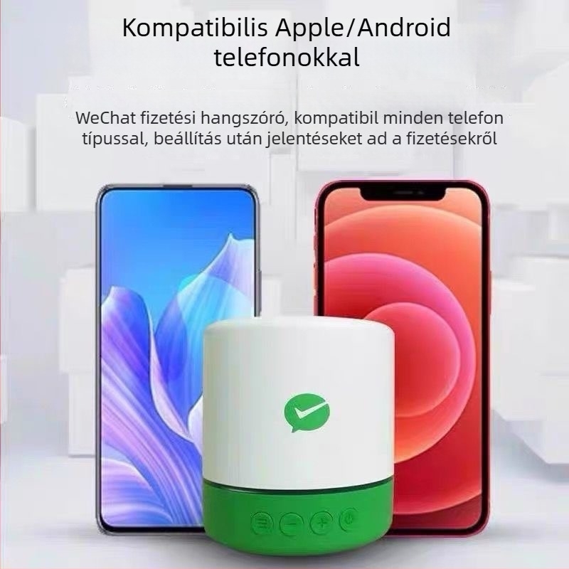QR-kódos fizetési hangközvetítő eszköz, 3W hangszóróval, ABS házzal, IPX7 vízálló