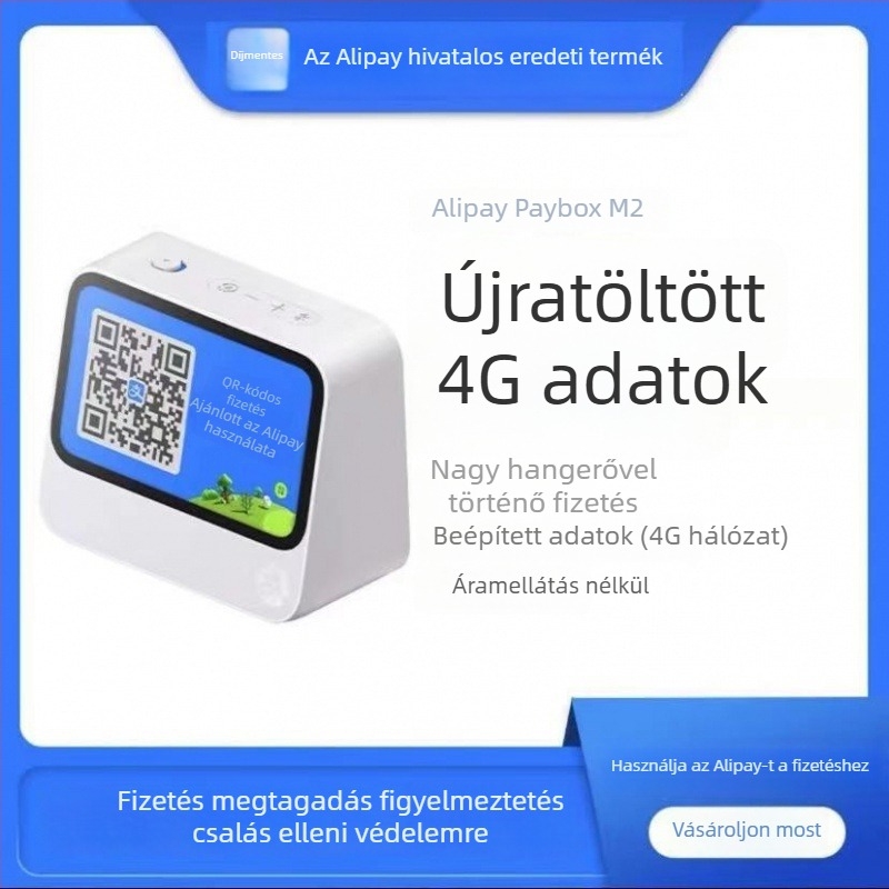 QR-kódos fizetési hangközvetítő eszköz, 3W hangszóróval, ABS házzal, IPX7 vízálló