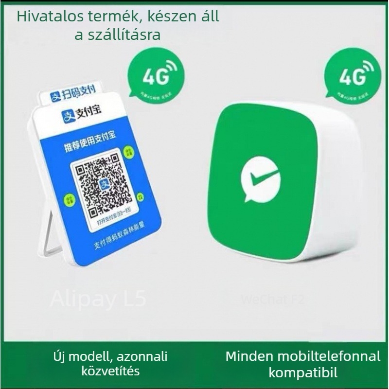 QR-kódos fizetési hangközvetítő eszköz, 3W hangszóróval, ABS házzal, IPX7 vízálló