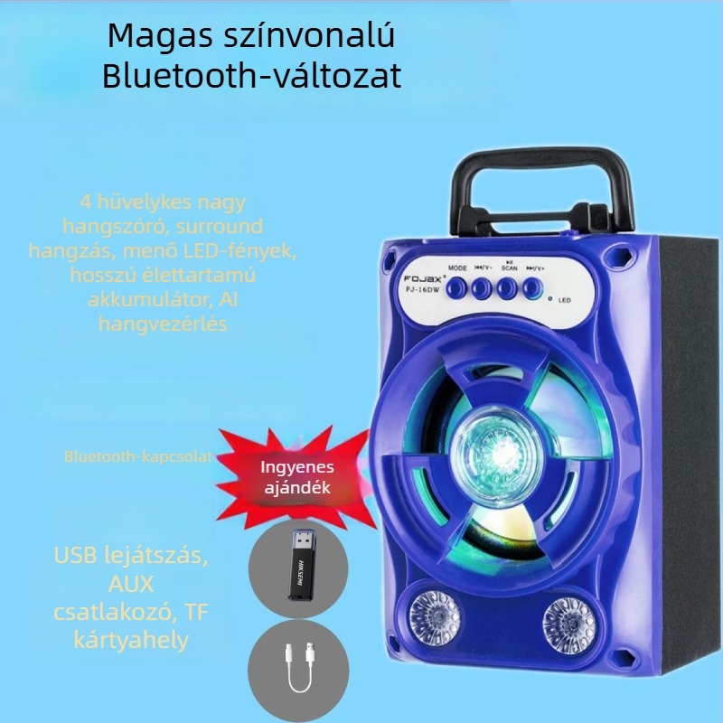 Karaoke Bluetooth hangszóró mikrofonnal, 8 000 dal, IPX7 vízálló, frekvencia-válasz 100 Hz–20 kHz, SNR ≥70 dB, akkumulátor nélkül, kültéri használatra