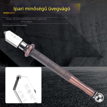 Hengxu Üveg- és Csempevágó – Kézi, Rozsdamentes acél, Görgős penge, Többszörös funkciójú eszköz üveghez, tükörhöz és kerámia csempékhez