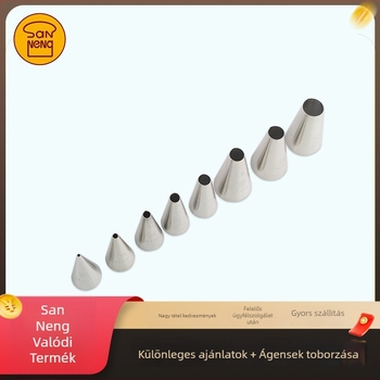 Sanneng rozsdamentes acél díszítő cső, kör alakú végződés, írásos mintázat macaronokhoz és süteményekhez SN7061/7062/7063