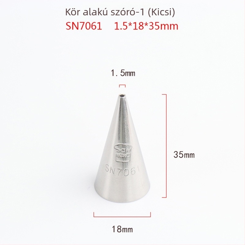 Sanneng rozsdamentes acél díszítő cső, kör alakú végződés, írásos mintázat macaronokhoz és süteményekhez SN7061/7062/7063
