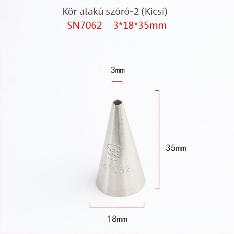 Sanneng rozsdamentes acél díszítő cső, kör alakú végződés, írásos mintázat macaronokhoz és süteményekhez SN7061/7062/7063