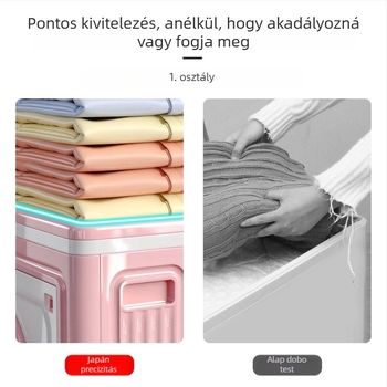 Személyre szabott ruhatároló doboz kerekekkel, PP anyag, összecsukható, Cartoon mintázat, nyitható fedél