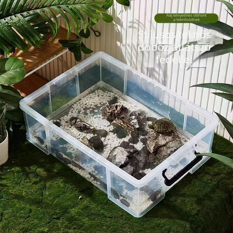 Autó tárolódoboz - átlátszó, téglalap alakú, derékszögű kialakítás, 40 L, PP anyag