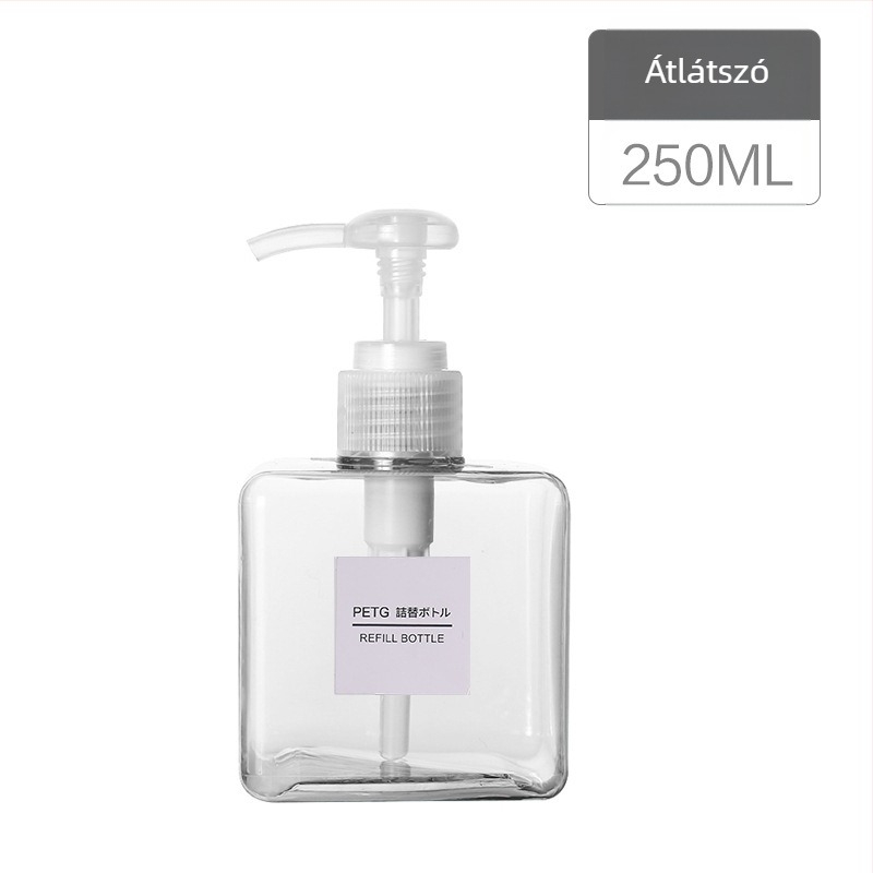 Utazási töltő üveg kozmetikumokhoz (sampon, tusfürdő, kézfertőtlenítő, lotion), PP anyag, egy darabos csomag, Cool Shun, logó nélküli