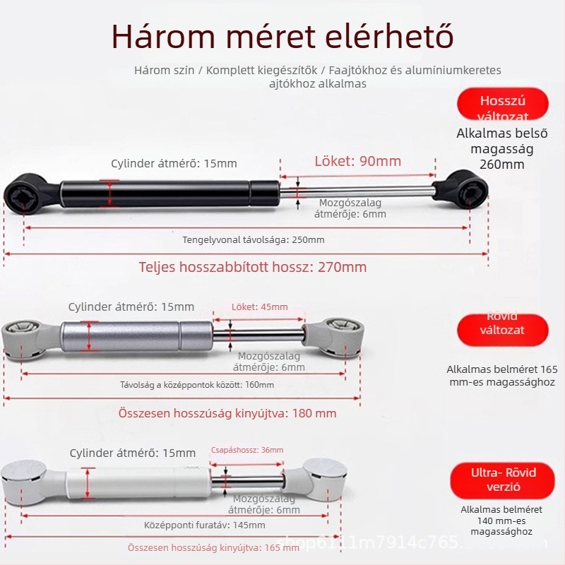 Felső forgó ajtó szekrényhez/könyvespolchoz, hidraulikus rendszer, alumínium keret, üveglap, gázrugó