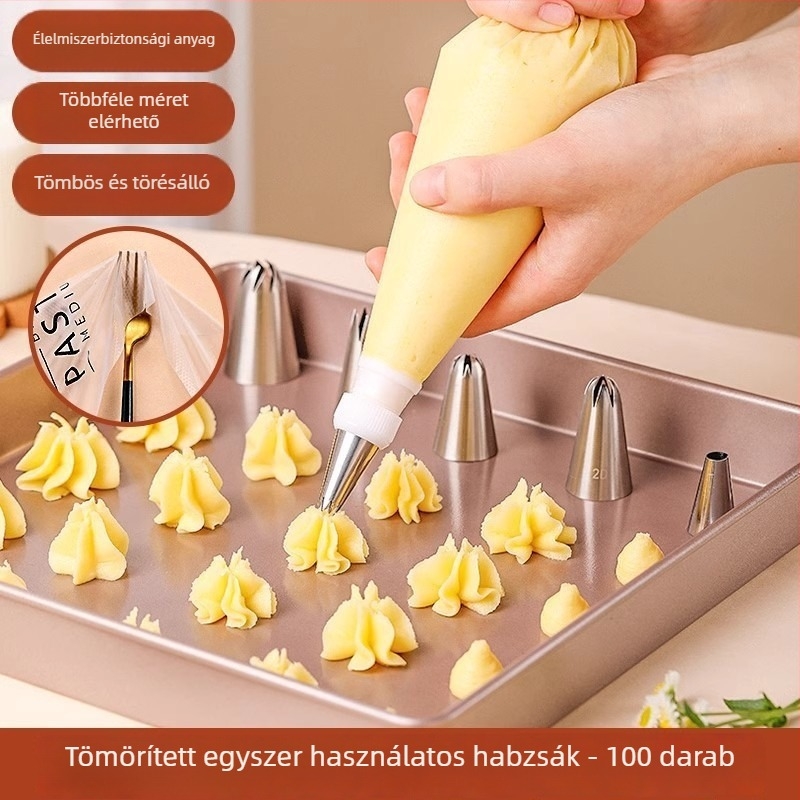 Élelmiszer-minőségű díszítő tasak készlet - háromszög alakú zsák dekorálófejekkel - Márka Unique, modern minimál stílus