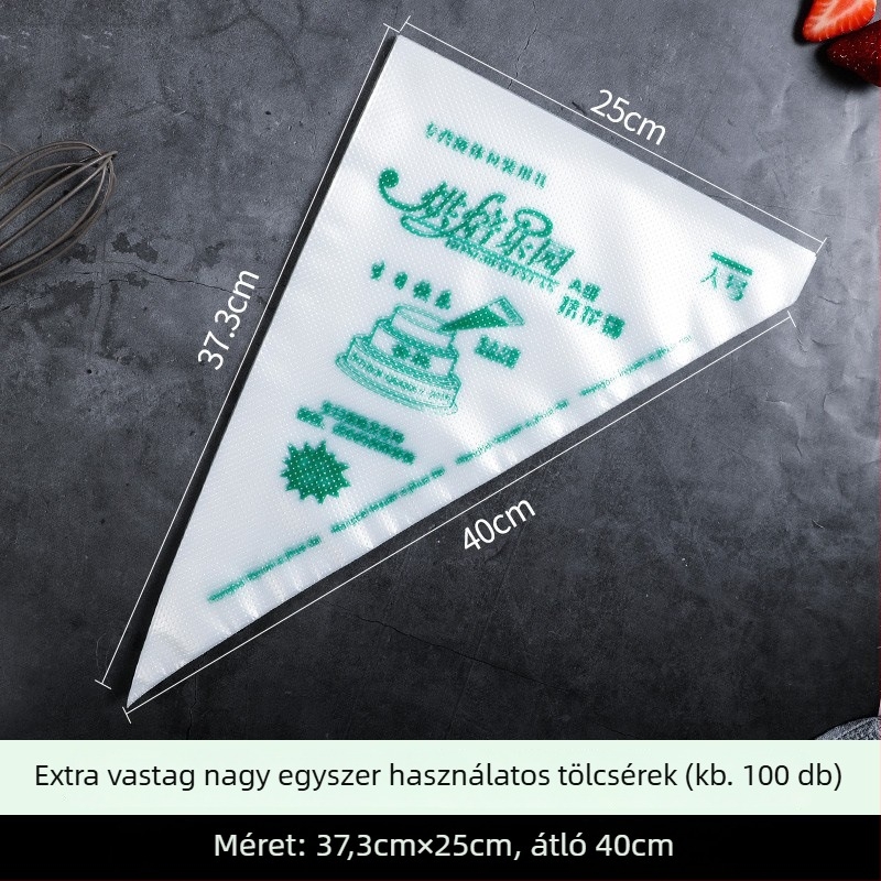 Élelmiszer-minőségű díszítő tasak készlet - háromszög alakú zsák dekorálófejekkel - Márka Unique, modern minimál stílus