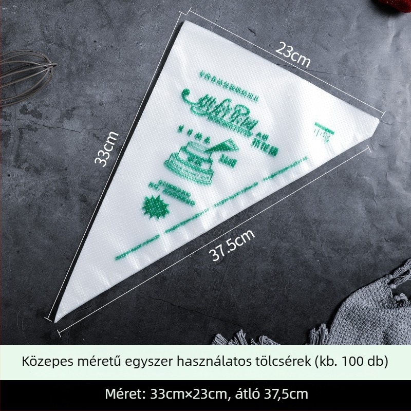 Élelmiszer-minőségű díszítő tasak készlet - háromszög alakú zsák dekorálófejekkel - Márka Unique, modern minimál stílus