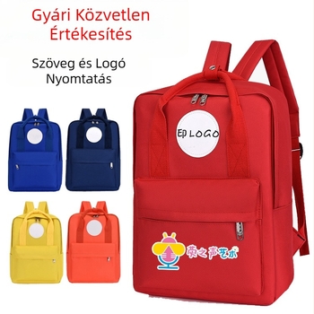 Nylon anyagú iskolai hátizsák logónyomtatással és személyre szabással, kapacitás 20-35L, cipzáras nyitás, dupla vállpánt