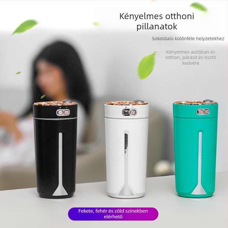 Gépjármű párásító és illatosító permetező, ABS anyag, 5V tápegység, 2W teljesítmény, univerzális kompatibilitás, lefedettség akár 10 m²